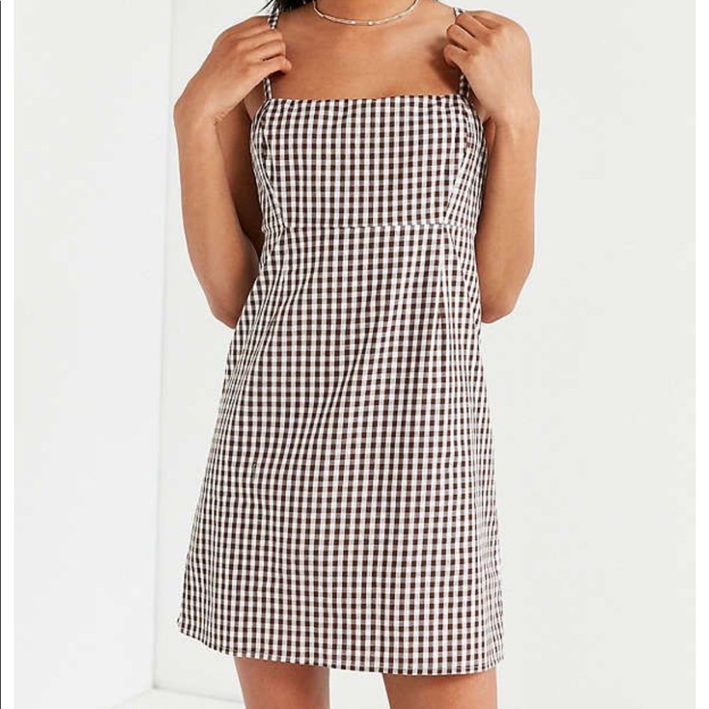 Urban Outfitters Cooperative Brown Gingham Dress
